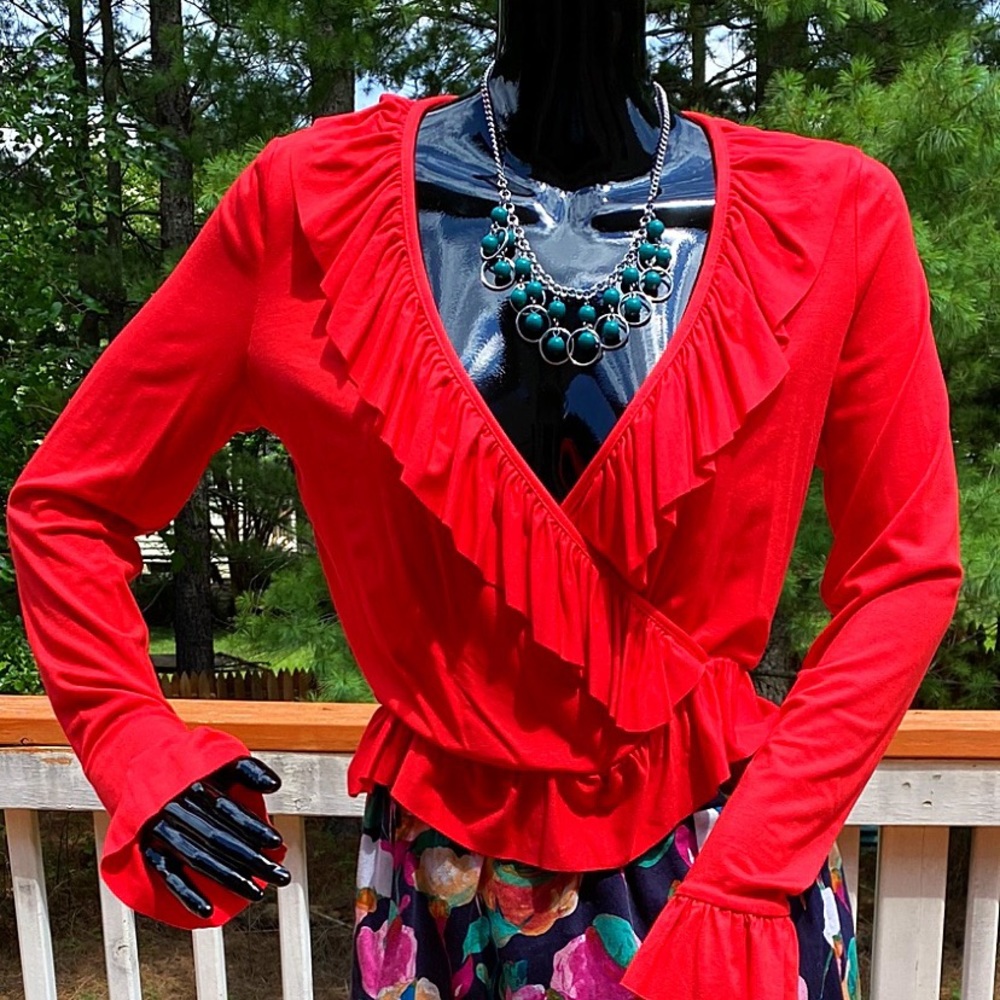 J. Crew Skirt, Orange ASOS Blouse, Papparrazi Set